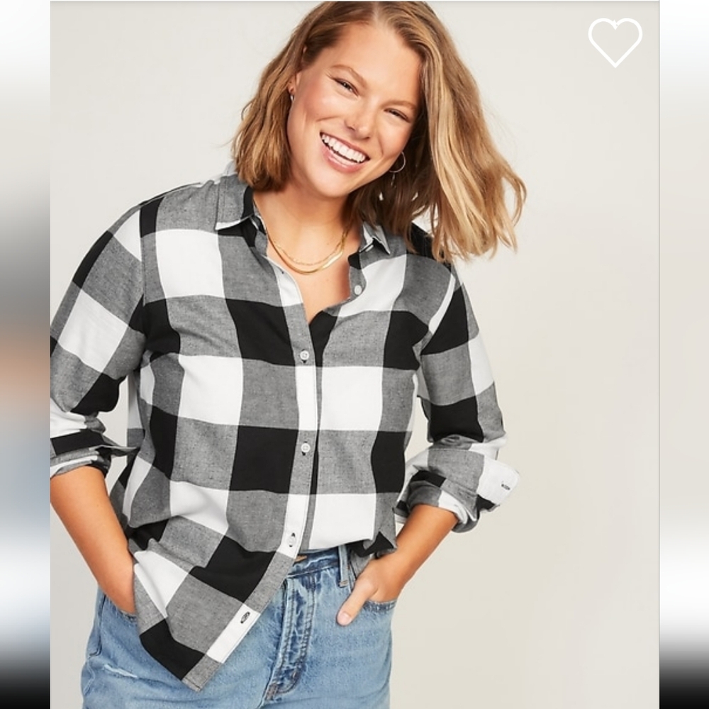 Black and White Checkered Women's Top